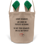 22Feels® Schwager Osterkorb mit Henkel Ostergeschenk Tragetasche Ostern Deko Osternest Körbchen Hasenohren (Beige/Grün)-Ostern Tragetasche-22Feels