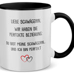 22Feels® Schwägerin Geschenk - Tasse mit Spruch (Weiss-Schwarz, 320ml)-TwoTone Tasse Weiss-Schwarz 320ml-22Feels