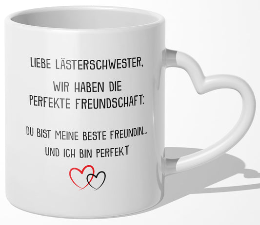 22Feels® Geschenk für Beste Freundin - Tasse mit Spruch (Herzhenkel, Weiss, 320ml)-Tasse Weiss Herzhenkel 320ml-22Feels