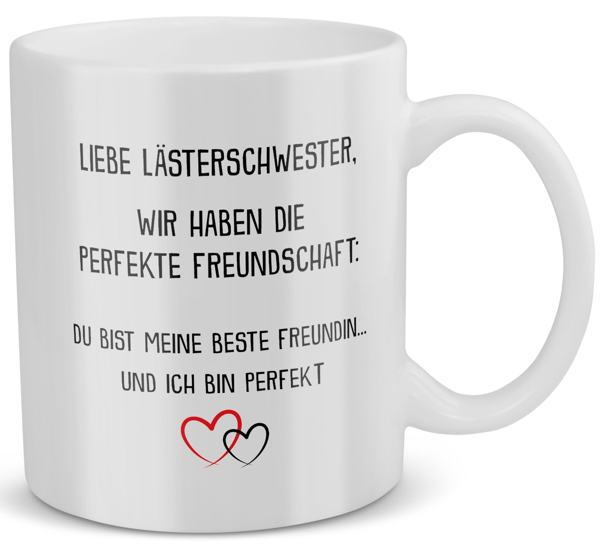 22Feels® Geschenk für Beste Freundin - Tasse mit Spruch: Die Perfekte Freunschaft (Weiss, 320ml)-Weisse Tasse 320ml-22Feels