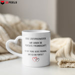 22Feels® Geschenk für Beste Freundin - Tasse mit Spruch (Herzhenkel, Weiss, 320ml)-Tasse Weiss Herzhenkel 320ml-22Feels