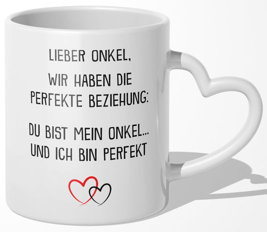 22Feels® Onkel Geschenk - Tasse mit Spruch (Herzhenkel, Weiss, 320ml)-Tasse Weiss Herzhenkel 320ml-22Feels