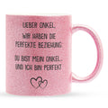 22Feels® Onkel Geschenk - Glitzertasse mit Spruch (Pink, 320ml)-Glitzertasse Pink 320ml-22Feels