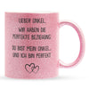 22Feels® Onkel Geschenk - Glitzertasse mit Spruch (Pink, 320ml)-Glitzertasse Pink 320ml-22Feels