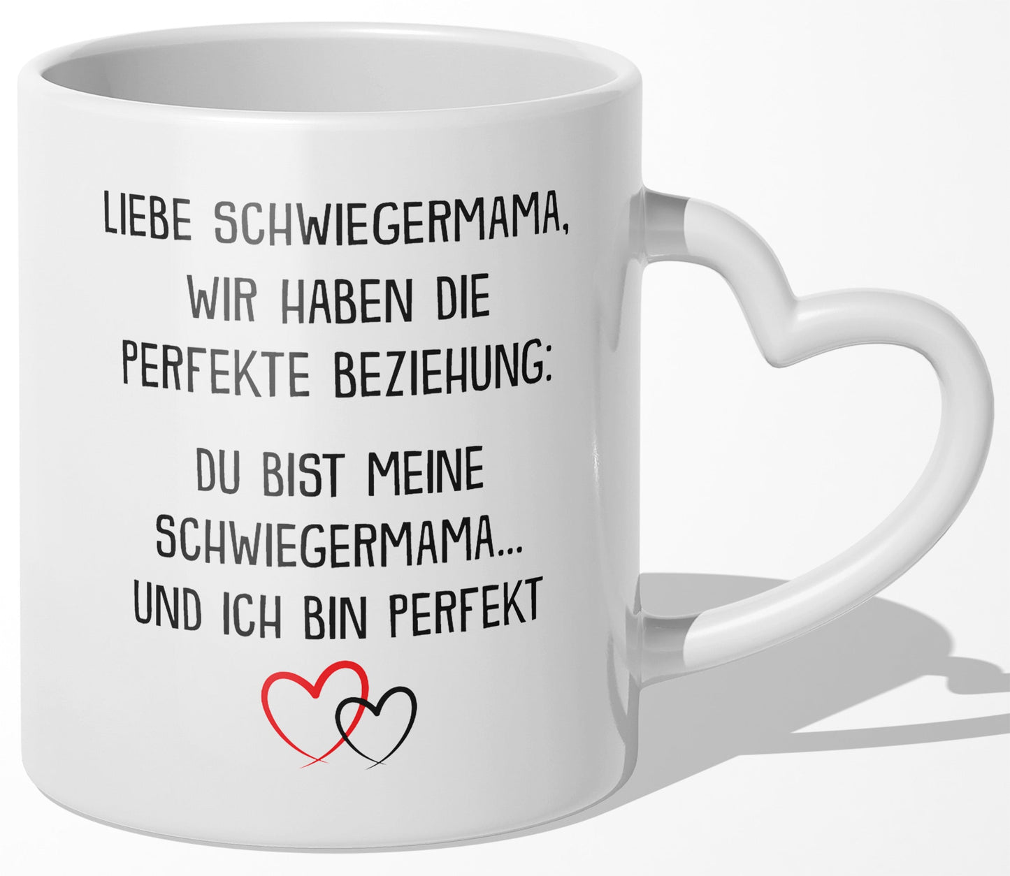 22Feels® Schwiegermutter Geschenk - Tasse mit Spruch (Herzhenkel, Weiss, 320ml)-Tasse Weiss Herzhenkel 320ml-22Feels