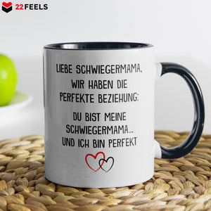 22Feels® Schwiegermama Geschenk - Tasse mit Spruch (Weiss-Schwarz, 320ml)-TwoTone Tasse Weiss-Schwarz 320ml-22Feels