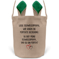 22Feels® Schwiegermama Schwiegereltern Osterkorb mit Henkel Ostergeschenk Tragetasche Ostern Deko Osternest Körbchen Hasenohren (Beige/Grün)-Ostern Tragetasche-22Feels