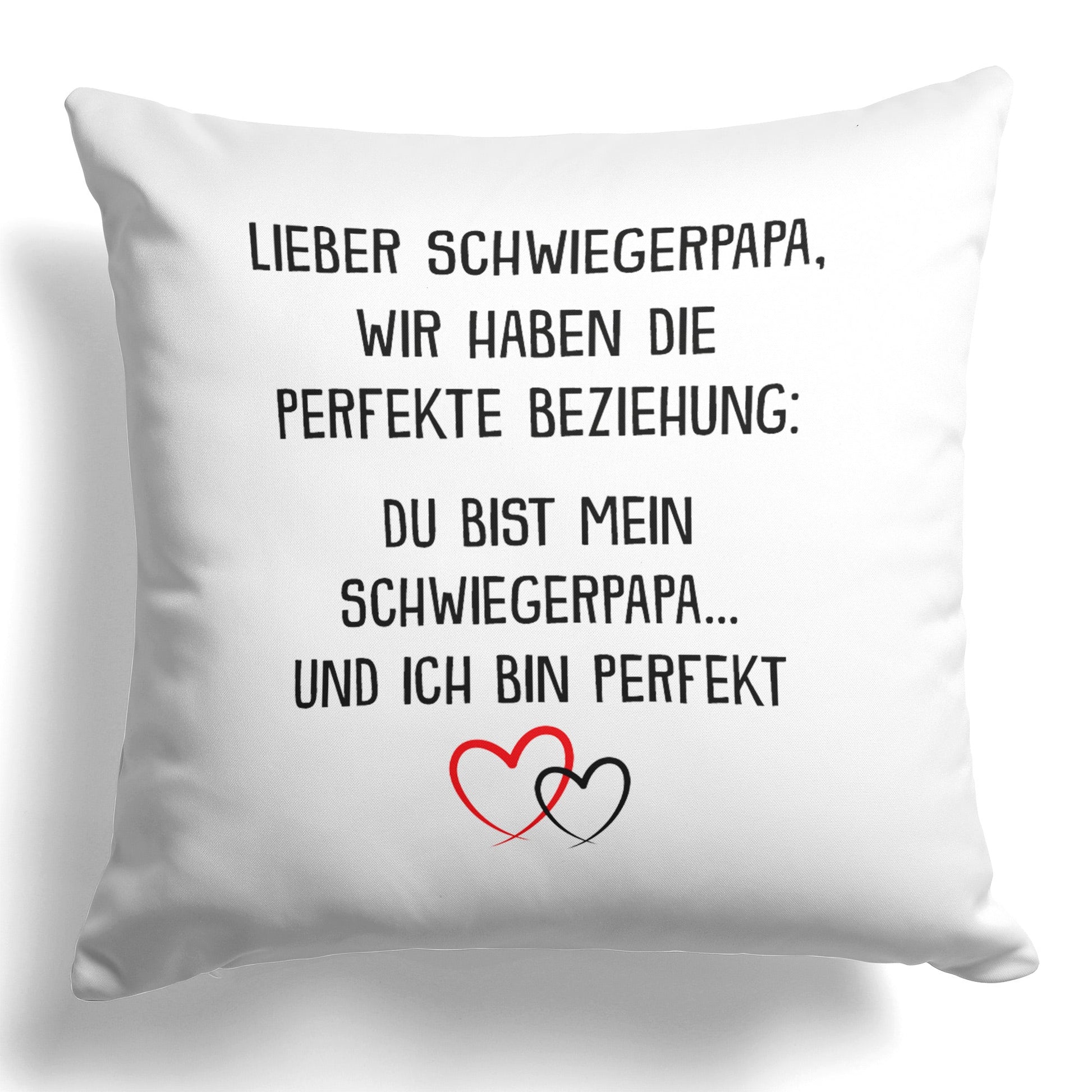 22Feels® Schwiegerpapa Geschenk - Kissen mit Spruch (Weiss 40x40cm)-Kissen Weiss 40x40-22Feels