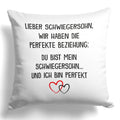 22Feels® Schwiegersohn Geschenk - Kissen mit Spruch (Weiss 40x40cm)-Kissen Weiss 40x40-22Feels