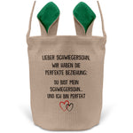 22Feels® Schwiegersohn Männer Osterkorb mit Henkel Ostergeschenk Tragetasche Ostern Deko Osternest Körbchen Hasenohren (Beige/Grün)-Ostern Tragetasche-22Feels