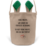 22Feels® Nichte Mädchen Osterkorb mit Henkel Ostergeschenk Tragetasche Ostern Deko Osternest Körbchen Hasenohren (Beige/Grün)-Ostern Tragetasche-22Feels
