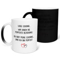 22Feels® Cousine Geschenk - Zaubertasse mit Spruch (Matt-Schwarz und Weiss, 320ml)-Farbwechsel Tasse Matt 320ml-22Feels