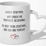 22Feels® Stiefvater Geschenk - Tasse mit Spruch (Herzhenkel, Weiss, 320ml)-Tasse Weiss Herzhenkel 320ml-22Feels
