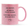 22Feels® Stiefmama Geschenk - Glitzertasse mit Spruch (Pink, 320ml)-Glitzertasse Pink 320ml-22Feels