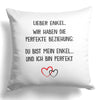 22Feels® Enkel Geschenk - Kissen mit Spruch (Weiss 40x40cm)-Kissen Weiss 40x40-22Feels