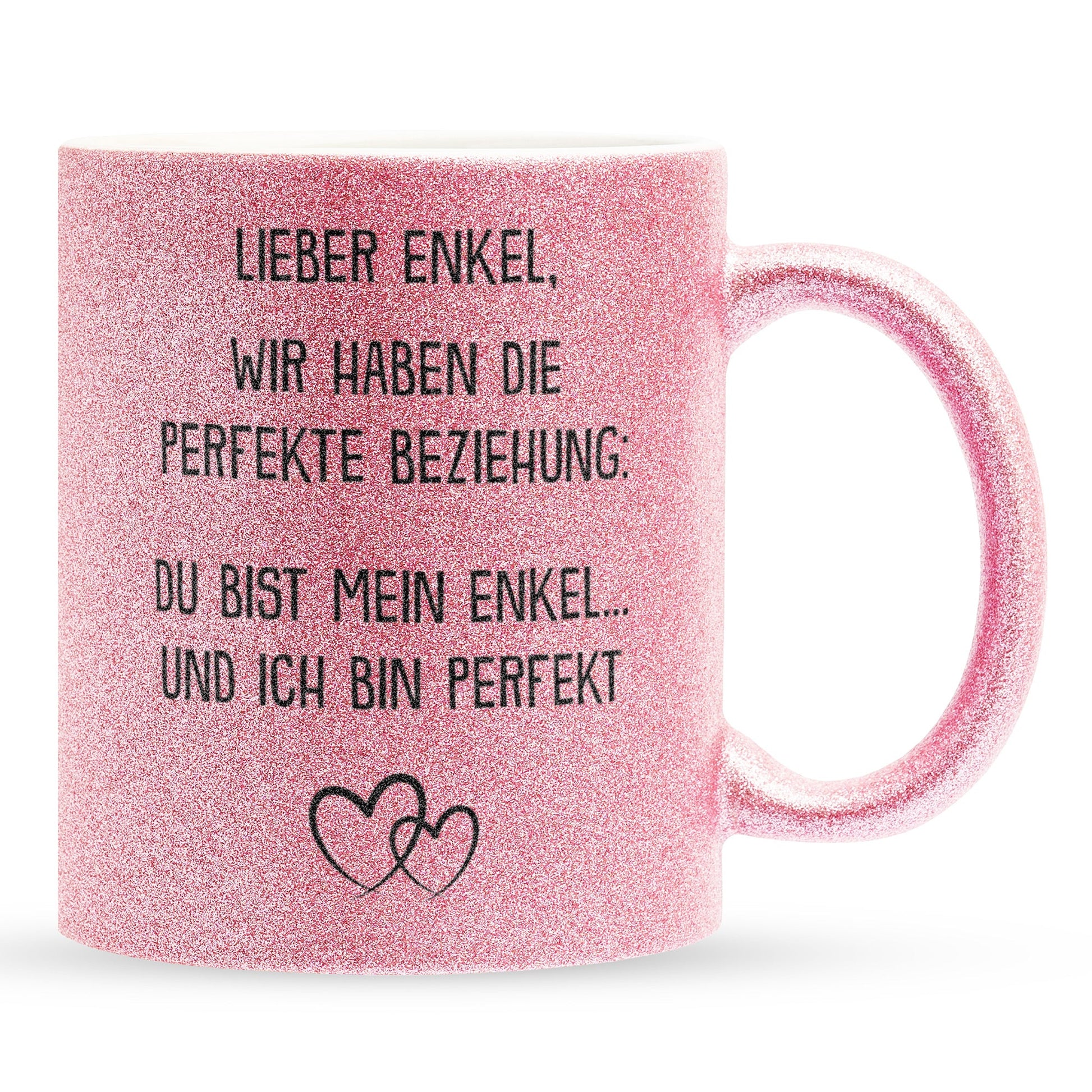22Feels® Enkel Geschenk - Glitzertasse mit Spruch (Pink, 320ml)-Glitzertasse Pink 320ml-22Feels
