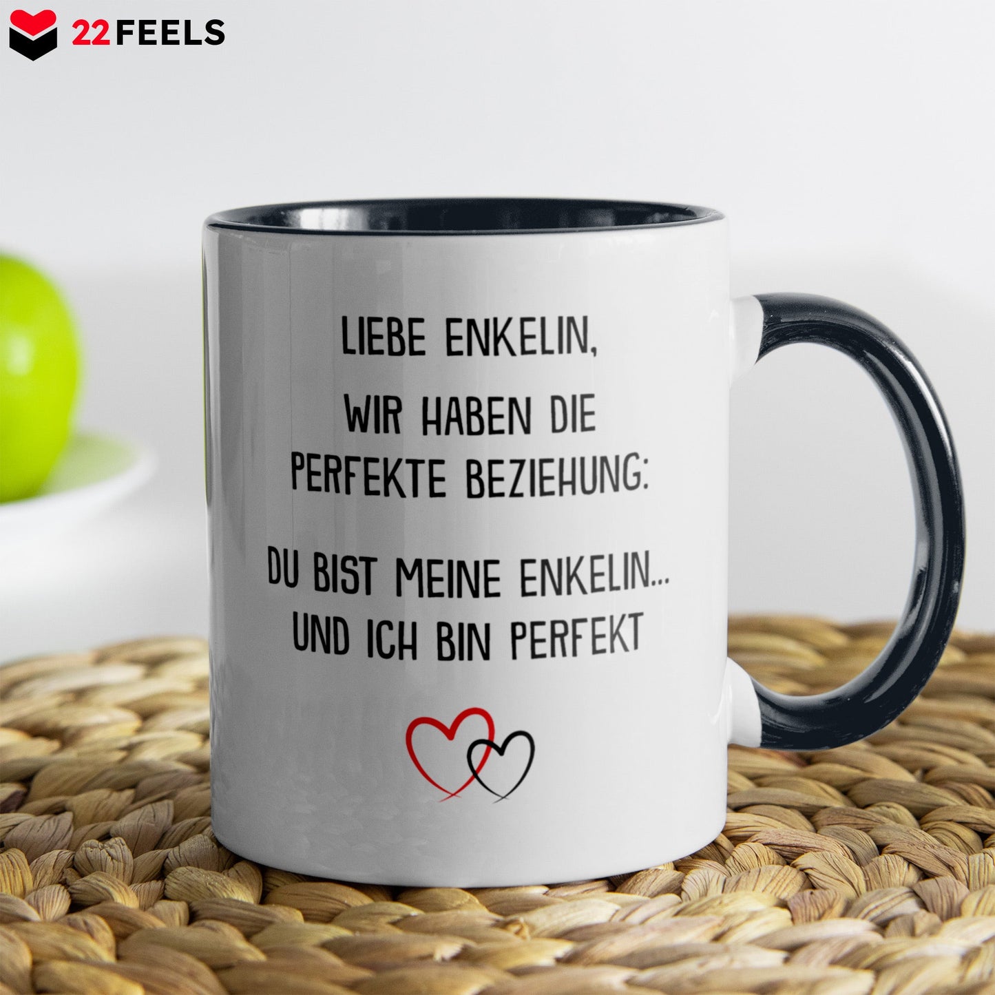 22Feels® Enkelin Geschenk - Tasse mit Spruch (Weiss-Schwarz, 320ml)-TwoTone Tasse Weiss-Schwarz 320ml-22Feels