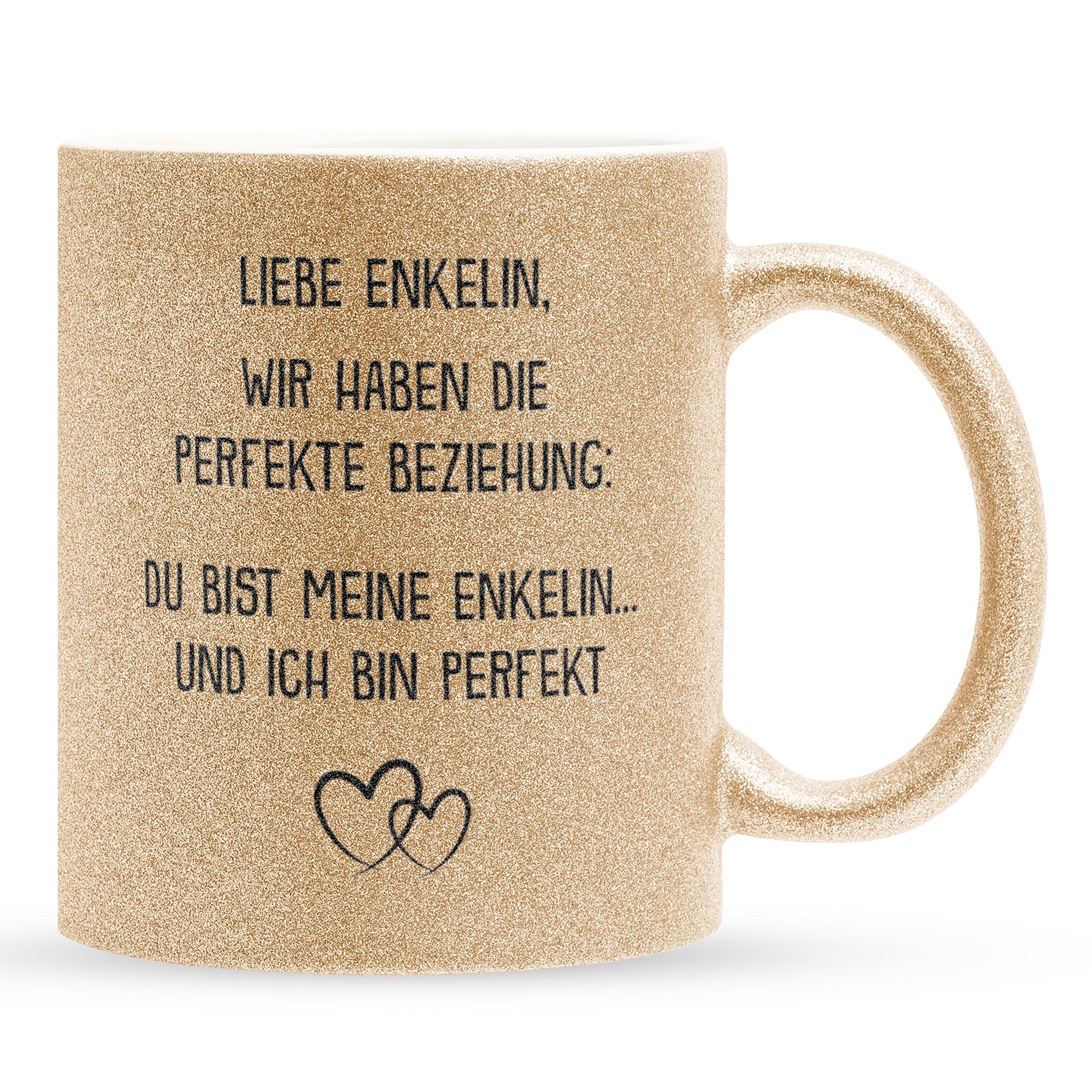 22Feels® Enkelin Geschenk - Glitzertasse mit Spruch (Gold, 320ml)-Glitzertasse Gold 320ml-22Feels