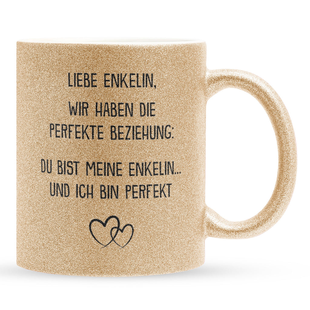 22Feels® Enkelin Geschenk - Glitzertasse mit Spruch (Gold, 320ml)-Glitzertasse Gold 320ml-22Feels