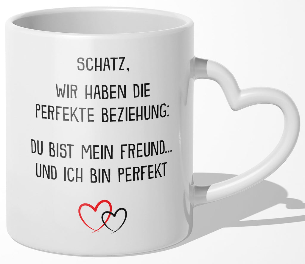 22Feels® Freund Geschenk zum Jahrestag, Valentinstag etc. - Tasse mit Spruch (Herzhenkel, Weiss, 320ml)-Tasse Weiss Herzhenkel 320ml-22Feels