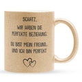 22Feels® Freund Geschenk zum Jahrestag, Valentinstag etc. - Glitzertasse mit Spruch (Gold, 320ml)-Glitzertasse Gold 320ml-22Feels
