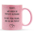 22Feels® Freund Geschenk zum Jahrestag, Valentinstag etc. - Glitzertasse mit Spruch (Pink, 320ml)-Glitzertasse Pink 320ml-22Feels