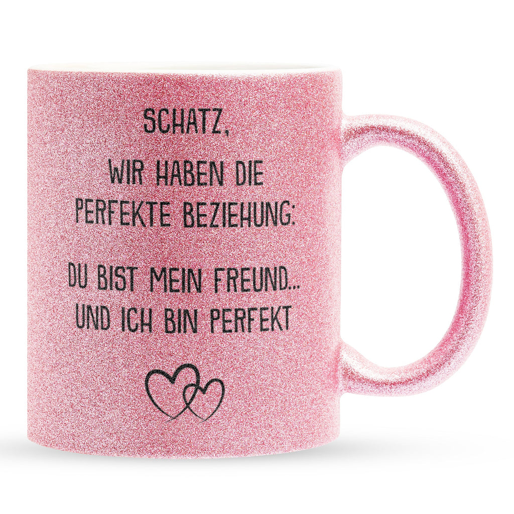 22Feels® Freund Geschenk zum Jahrestag, Valentinstag etc. - Glitzertasse mit Spruch (Pink, 320ml)-Glitzertasse Pink 320ml-22Feels