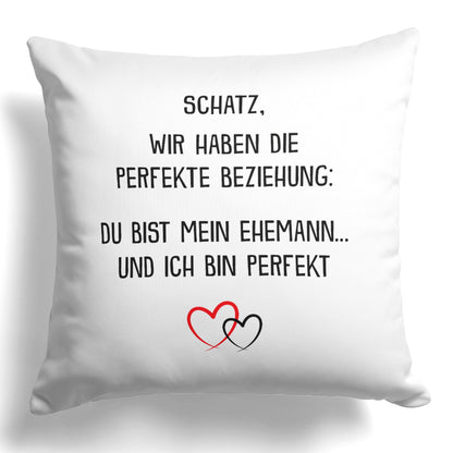 22Feels® Ehemann Geschenk zum Hochzeitstag, Valentinstag etc. - Kissen mit Spruch (Weiss 40x40cm)-Kissen Weiss 40x40-22Feels