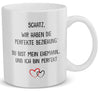22Feels® Ehemann Geschenk zum Hochzeitstag, Valentinstag etc. - Tasse mit Spruch: Die Perfekte Beziehung (Weiss, 320ml)-Weisse Tasse 320ml-22Feels
