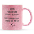 22Feels® Ehemann Geschenk zum Hochzeitstag, Valentinstag etc. - Glitzertasse mit Spruch (Pink, 320ml)-Glitzertasse Pink 320ml-22Feels