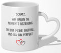 22Feels® Ehefrau Geschenk zum Hochzeitstag, Valentinstag etc. - Tasse mit Spruch (Herzhenkel, Weiss, 320ml)-Tasse Weiss Herzhenkel 320ml-22Feels