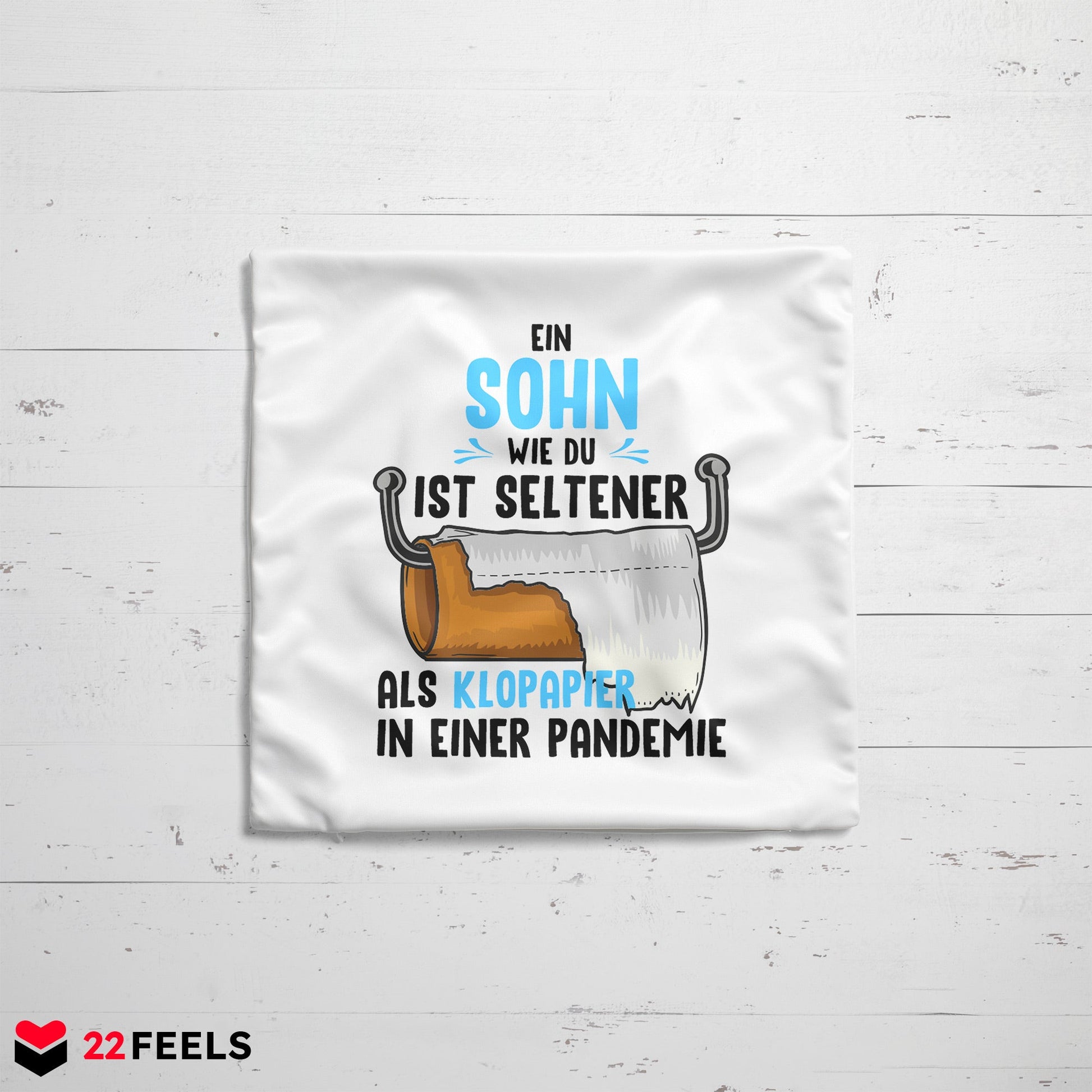 22Feels® Sohn Geschenk - Kissen mit Spruch (Weiss 40x40cm)-Kissen Weiss 40x40-22Feels