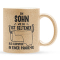 22Feels® Sohn Geschenk - Glitzertasse mit Spruch (Gold, 320ml)-Glitzertasse Gold 320ml-22Feels