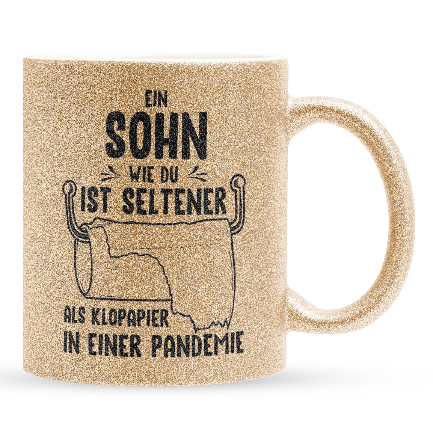 22Feels® Sohn Geschenk - Glitzertasse mit Spruch (Gold, 320ml)-Glitzertasse Gold 320ml-22Feels