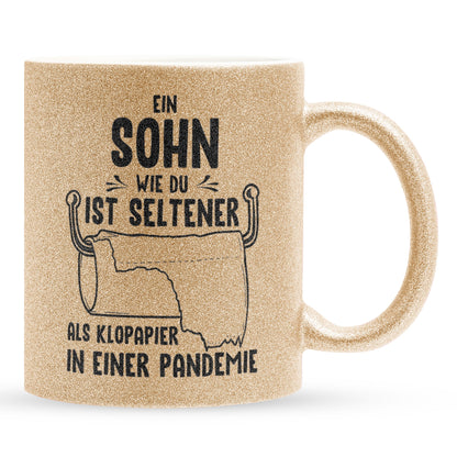 22Feels® Sohn Geschenk - Glitzertasse mit Spruch (Gold, 320ml)-Glitzertasse Gold 320ml-22Feels