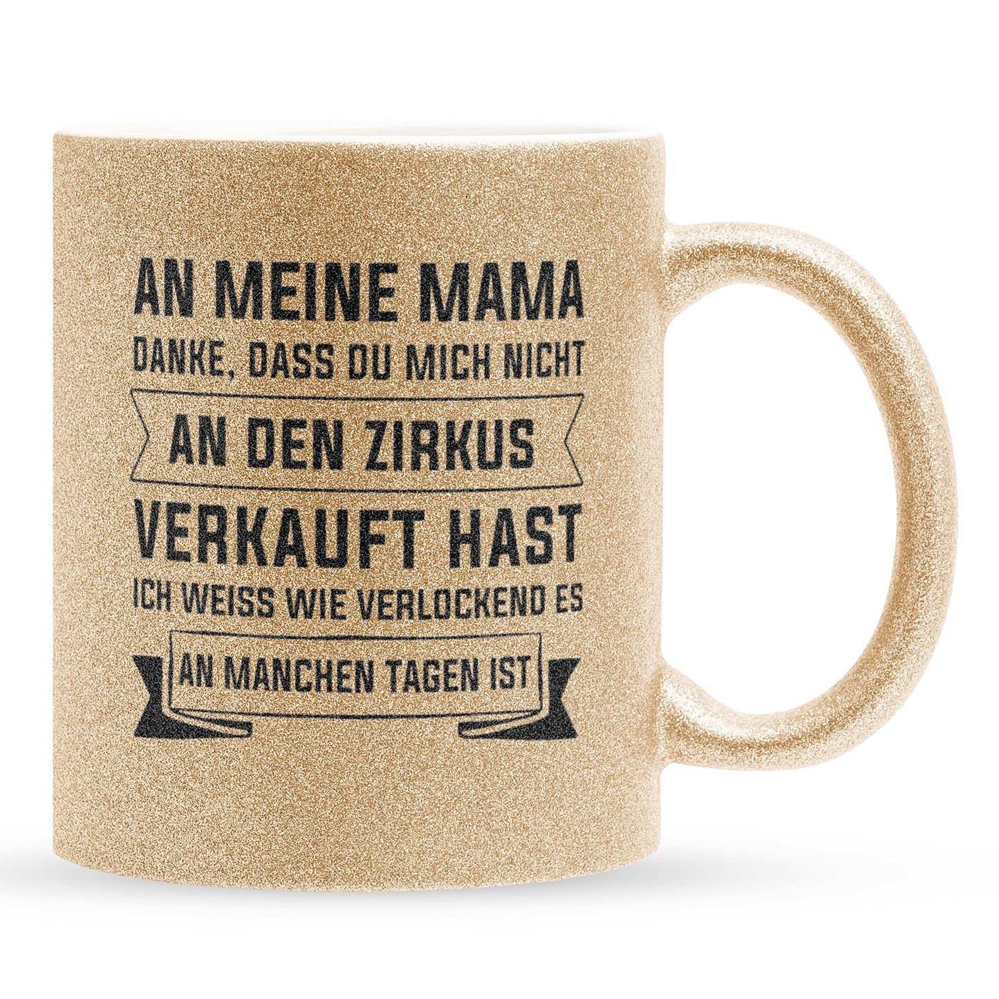 22Feels® Mama Geschenk - Glitzertasse mit Spruch (Gold, 320ml)-Glitzertasse Gold 320ml-22Feels