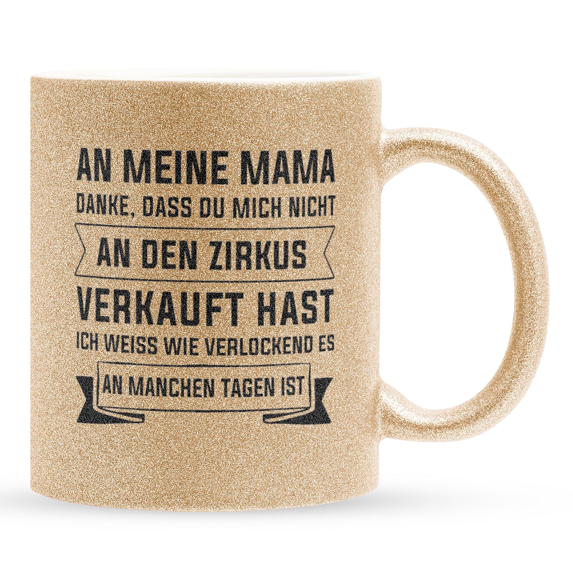 22Feels® Mama Geschenk - Glitzertasse mit Spruch (Gold, 320ml)-Glitzertasse Gold 320ml-22Feels