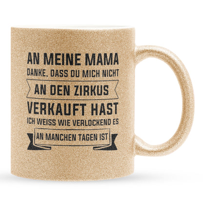 22Feels® Mama Geschenk - Glitzertasse mit Spruch (Gold, 320ml)-Glitzertasse Gold 320ml-22Feels