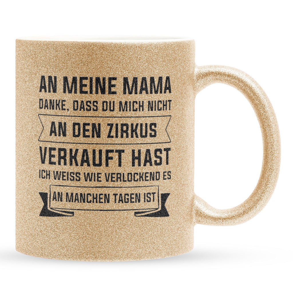 22Feels® Mama Geschenk - Glitzertasse mit Spruch (Gold, 320ml)-Glitzertasse Gold 320ml-22Feels