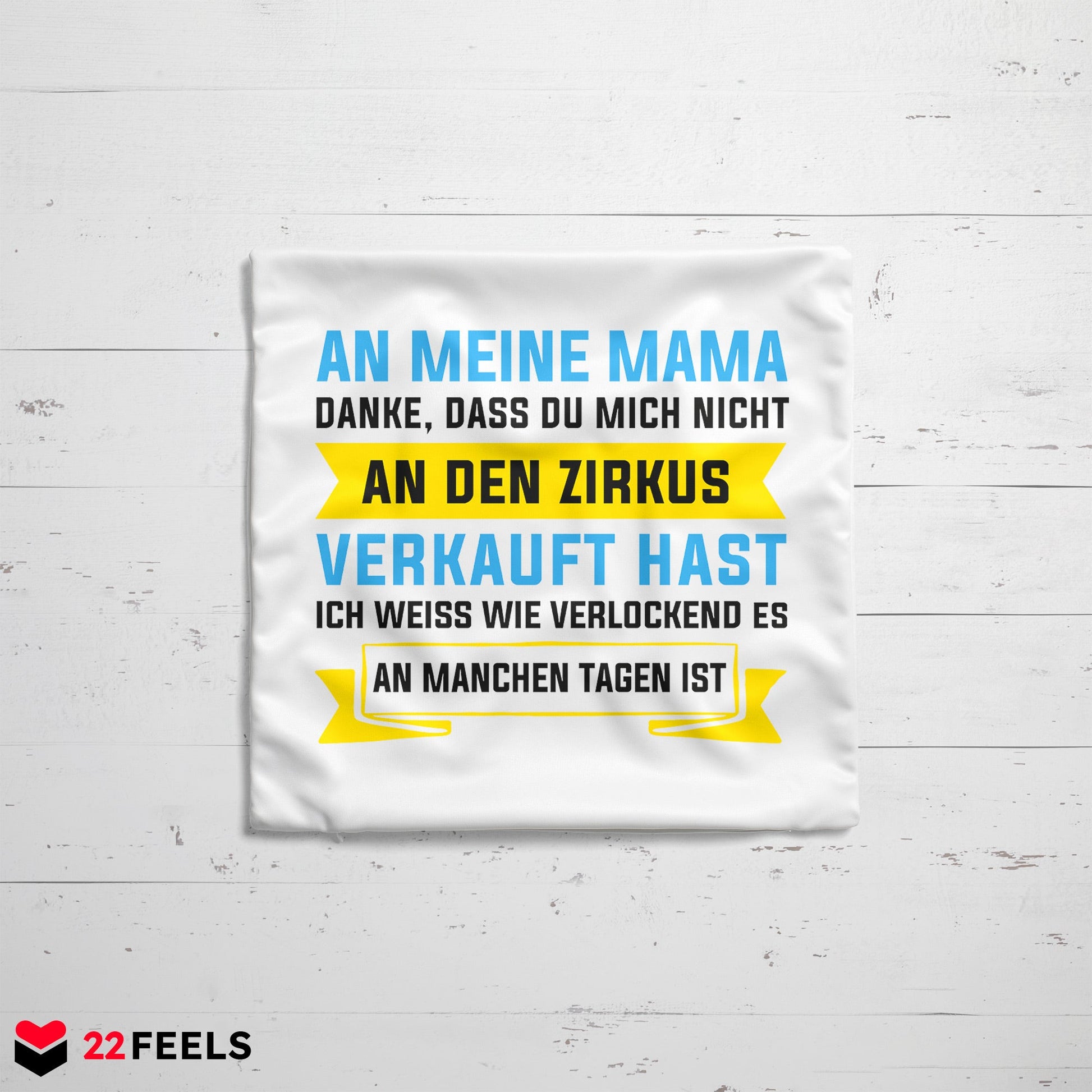 22Feels® Mama Geschenk - Kissen mit Spruch (Weiss 40x40cm)-Kissen Weiss 40x40-22Feels