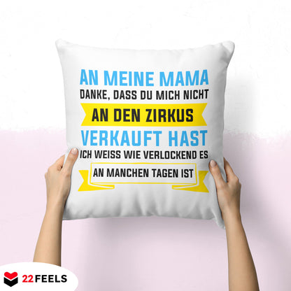22Feels® Mama Geschenk - Kissen mit Spruch (Weiss 40x40cm)-Kissen Weiss 40x40-22Feels