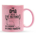 22Feels® Oma Geschenk - Glitzertasse mit Spruch (Pink, 320ml)-Glitzertasse Pink 320ml-22Feels