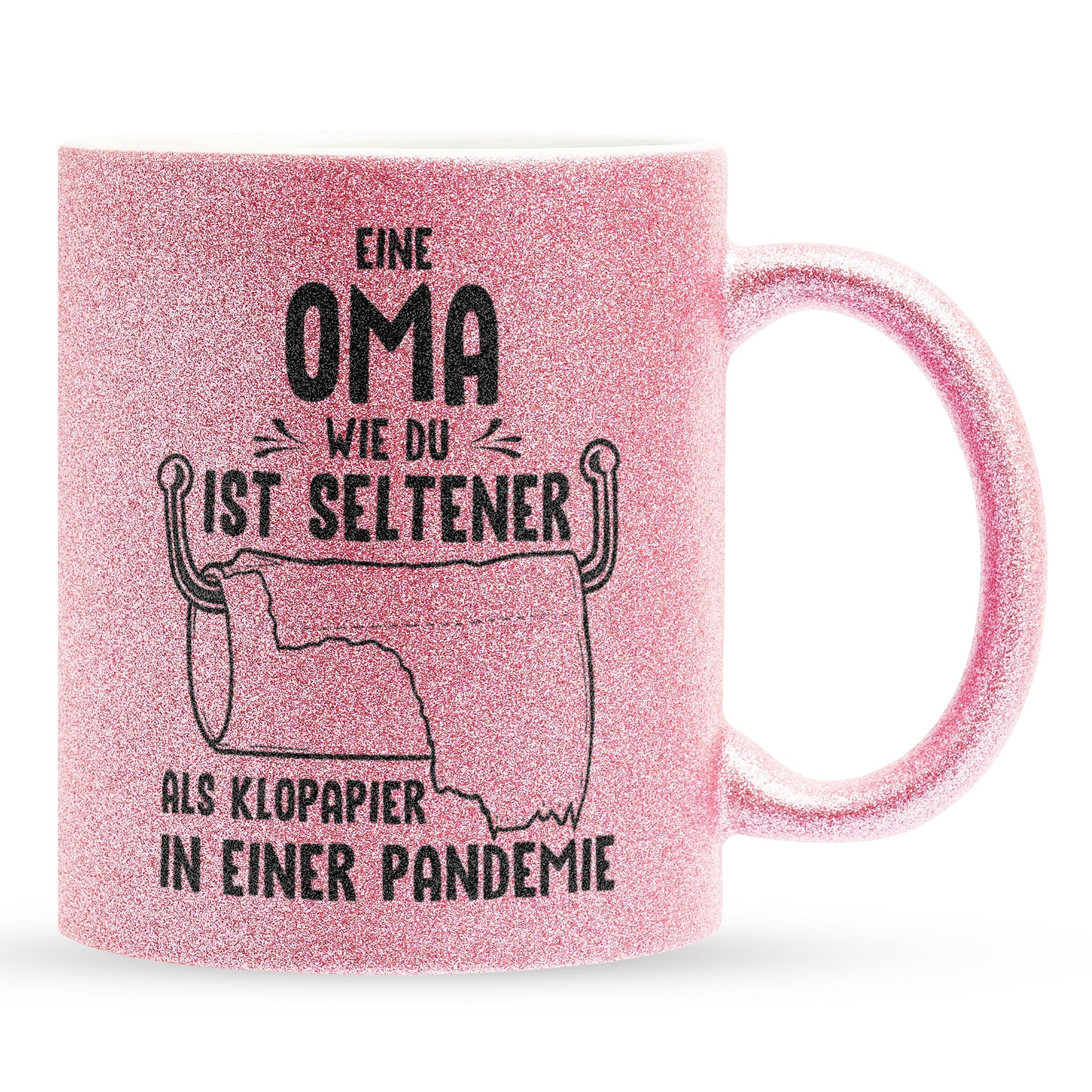 22Feels® Oma Geschenk - Glitzertasse mit Spruch (Pink, 320ml)-Glitzertasse Pink 320ml-22Feels