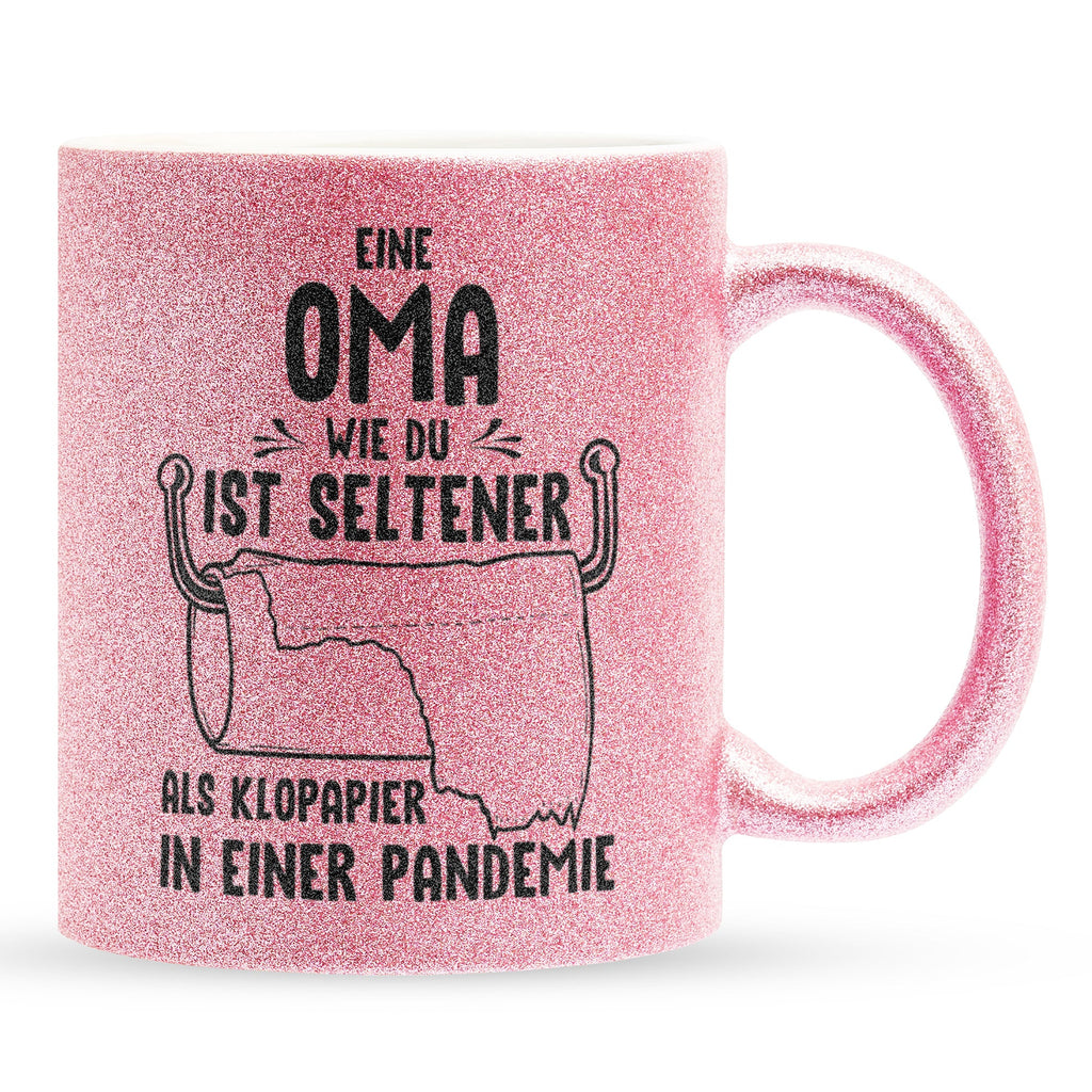 22Feels® Oma Geschenk - Glitzertasse mit Spruch (Pink, 320ml)-Glitzertasse Pink 320ml-22Feels