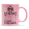 22Feels® Oma Geschenk - Glitzertasse mit Spruch (Pink, 320ml)-Glitzertasse Pink 320ml-22Feels