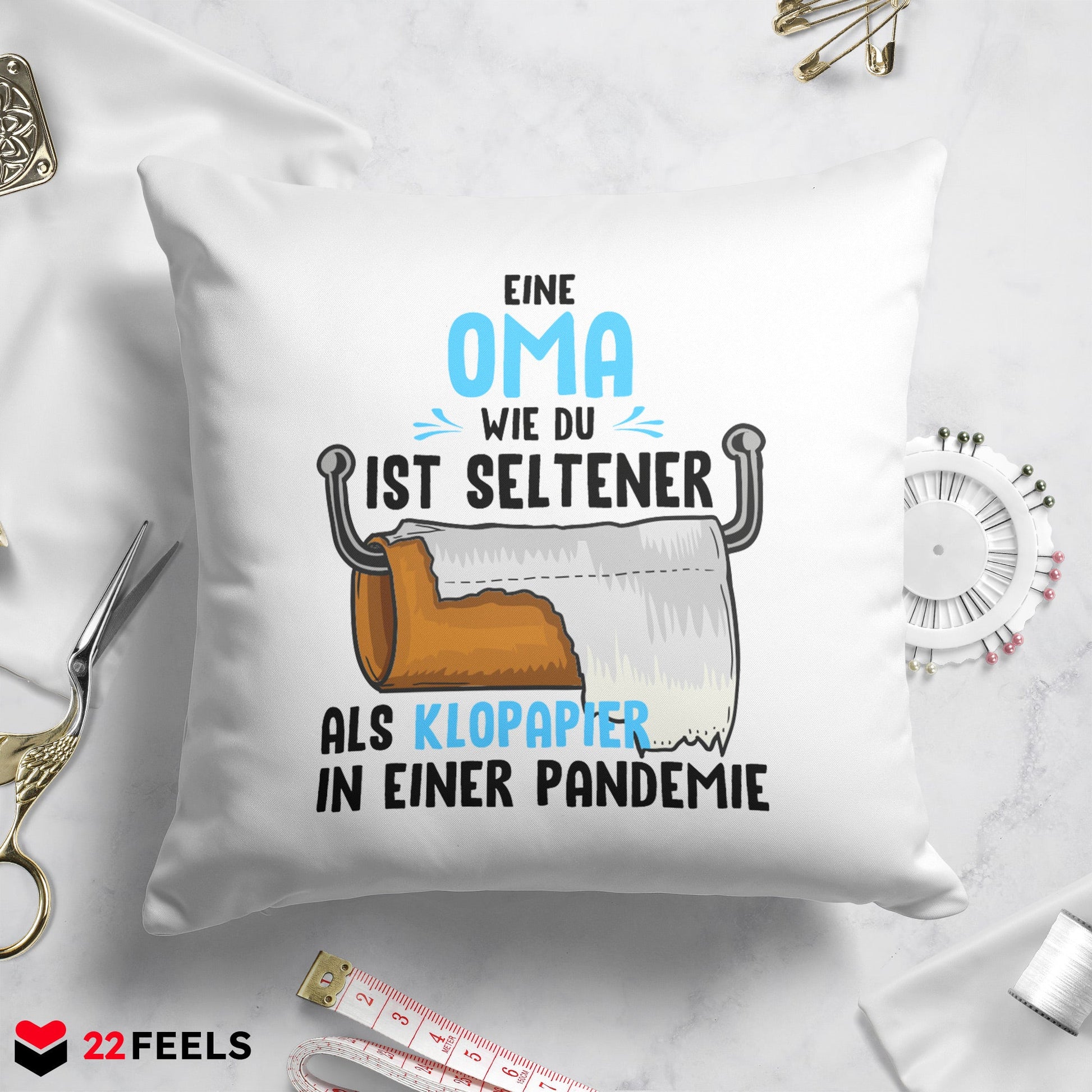 22Feels® Oma Geschenk - Kissen mit Spruch (Weiss 40x40cm)-Kissen Weiss 40x40-22Feels