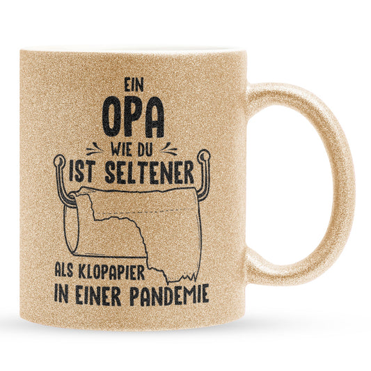 22Feels® Opa Geschenk - Glitzertasse mit Spruch (Gold, 320ml)-Glitzertasse Gold 320ml-22Feels