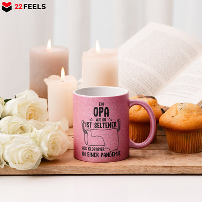 22Feels® Opa Geschenk - Glitzertasse mit Spruch (Pink, 320ml)-Glitzertasse Pink 320ml-22Feels