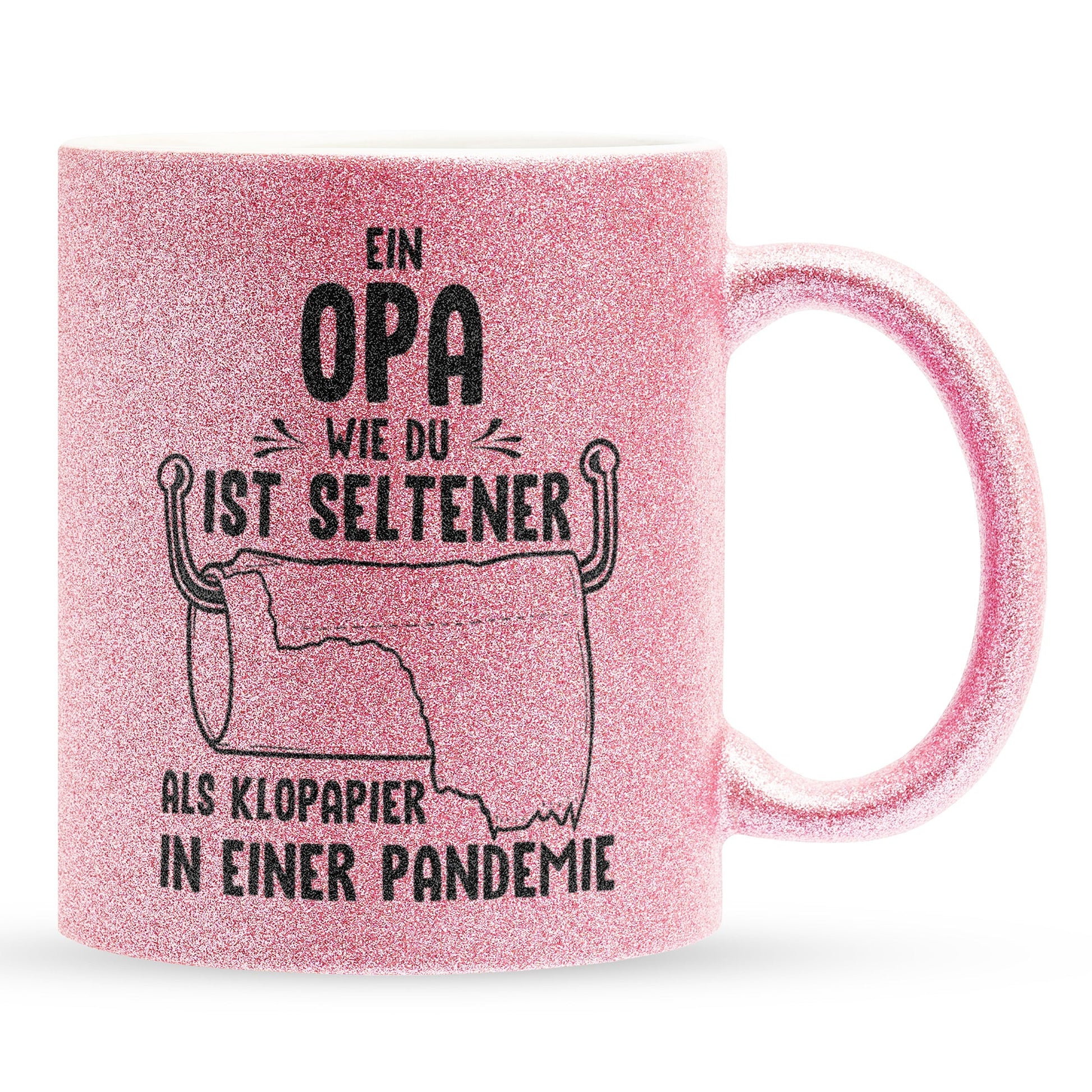 22Feels® Opa Geschenk - Glitzertasse mit Spruch (Pink, 320ml)-Glitzertasse Pink 320ml-22Feels