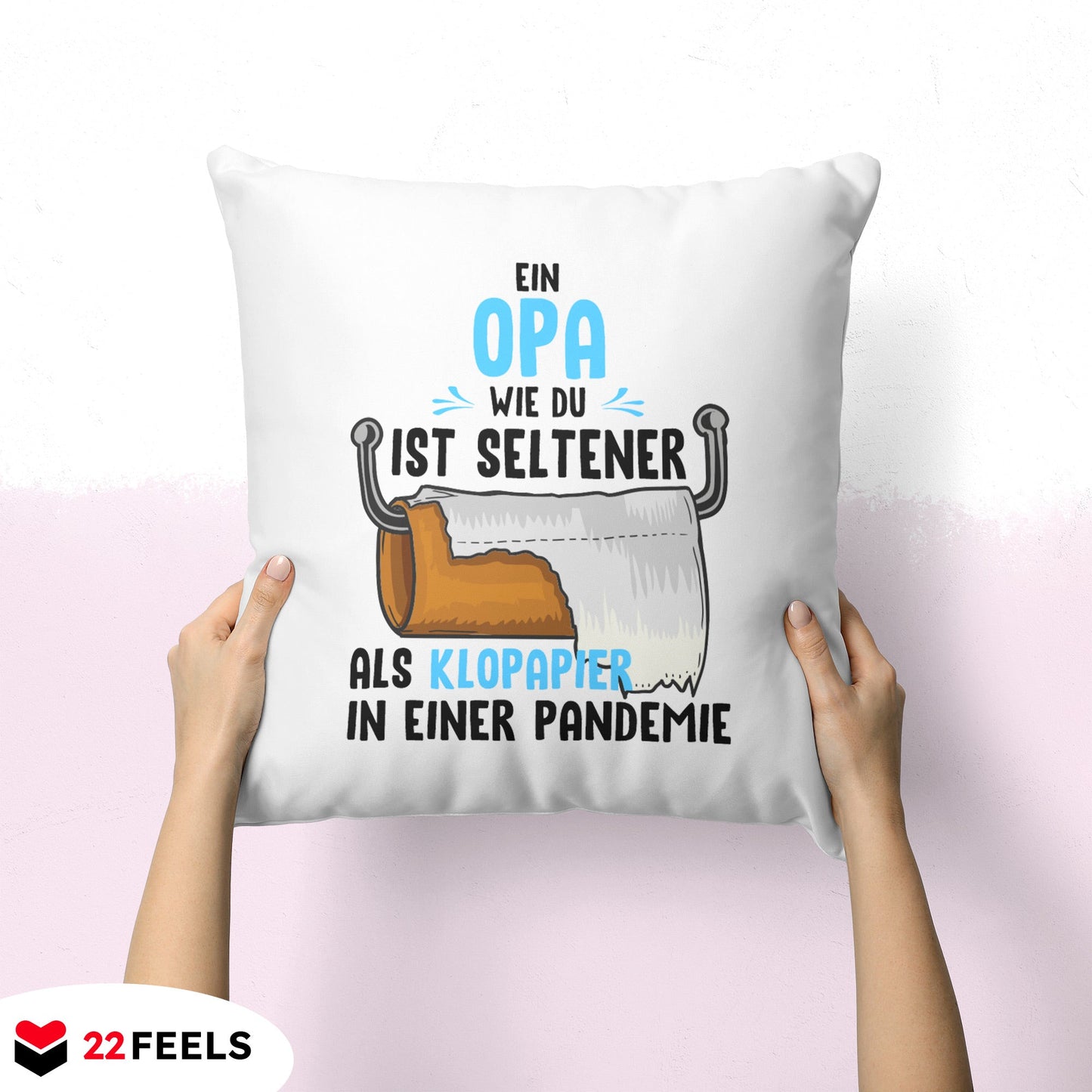 22Feels® Opa Geschenk - Kissen mit Spruch (Weiss 40x40cm)-Kissen Weiss 40x40-22Feels